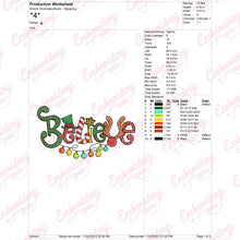 Believe Christmas Embroidery Machine Design