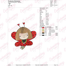 Ladybug Girl Embroidery Design