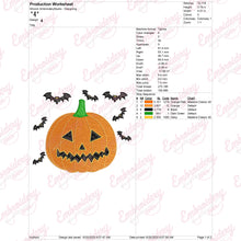 Halloween Pampkin Bat Embroidery Design