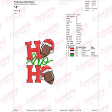 Ho Ho Ho Football Christmas Embroidery Design