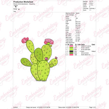 Prickly Pear Cactus Embroidery Design