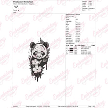 Floral Panda Embroidery Design