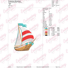 Sailing Machine Embroidery Design