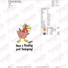 Have A Plucking Good Thanksgiving Embroidery Design