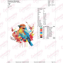 Beautiful Bird With Flowers Embroidery Design