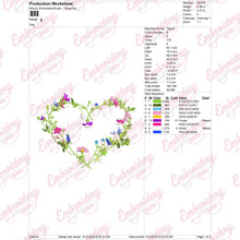 Heart Frame with Flowers Embroidery Design