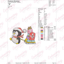 Penguin's Christmas Sleigh Ride Embroidery Design