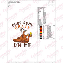 Pour Some Gravy On Me Funny Thanksgiving Embroidery Design