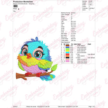 Colorful Titmouse Bird Machine Embroidery Design