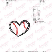 Baseball Heart Embroidery Design