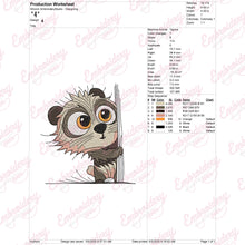 I Peeking You Panda Embroidery Design