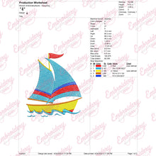 Sailing Boat Machine Embroidery Design