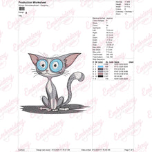 Quirky Cat Embroidery Design