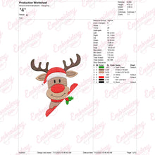 Cute Christmas Reindeer Embroidery Design