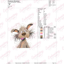 Crazy Dog With Expressive Face Embroidery Design