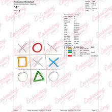 Colorful Tic Tac Toe Embroidery Design