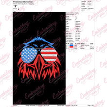 Patriotic Eagle Embroidery Design