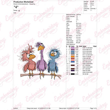 Whimsical Birds Embroidery Design
