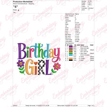 Birthday Girl Colorful Embroidery Design for Women