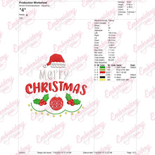 Merry Christmas Typography Tree Embroidery Design