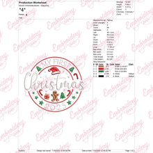 My First Christmas 2025 Embroidery Design