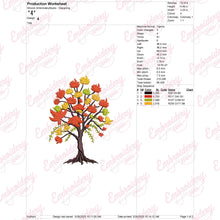 Maple Fall Tree Lovers Embroidery Design