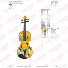 Violin Music Instrument Embroidery Design