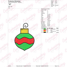 Christmas Bulb Ornament Embroidery Design
