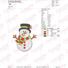 Christmas Snowman With Hat Embroidery Design