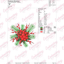 Winter Berry Embroidery Design For Christmas