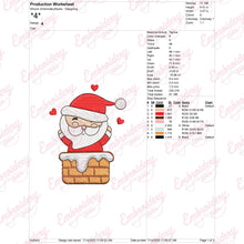 Santa in Chimney Christmas Embroidery Design