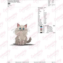 Persian Cat Embroidery Design