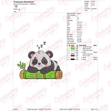 Sleepy Panda Embroidery Design