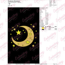 Cute Stars And Moon Embroidery Design