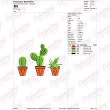 Cactus Plants Embroidery Design
