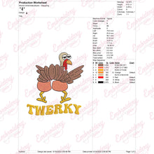 Twerky Funny Thanksgiving Turkey Embroidery Design
