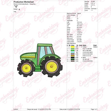 Cute Farm Tractor Embroidery Design
