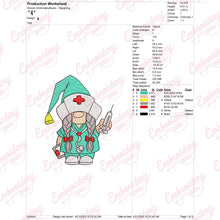 Gnome Nurse Embroidery Design
