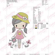 Gardener Girl Embroidery Design