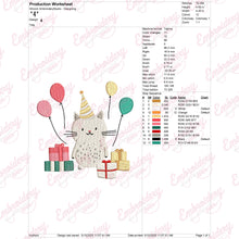 Cute Cats Birthday Party Embroidery Design