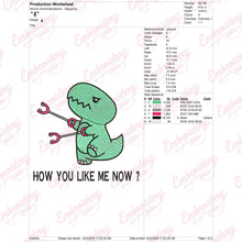 How You Like Me Now Dinosaur Embroidery Design