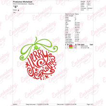 Merry Christmas Ball Embroidery Design