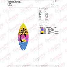 Retro Surfboard Embroidery Design
