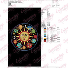 Solar System Embroidery Design