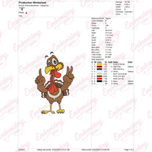 Happy Turkey Time Thanksgiving Fun Embroidery Design