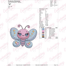 Cute Cartoon Style Butterfly Embroidery Design