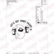 Let's Get Sheet Faced Halloween Embroidery Design