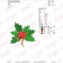 Christmas Holly Leaves Embroidery Design