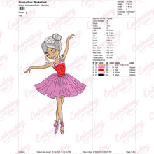 Cute Girl Ballet Dance Embroidery Design