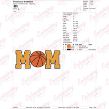 Basketball Mom Embroidery Design